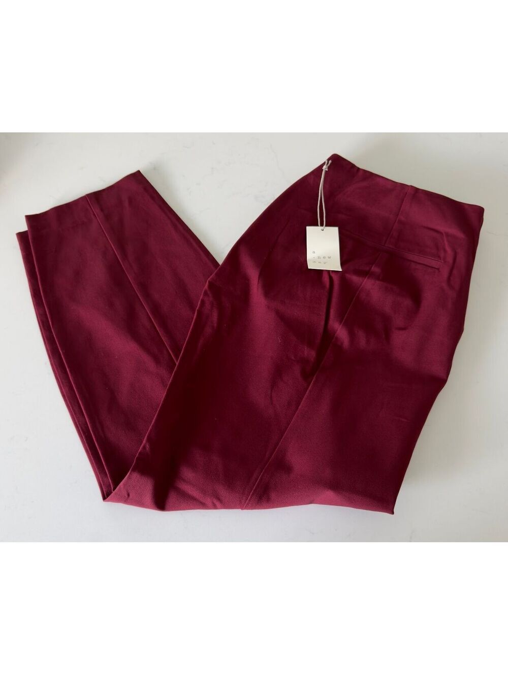 A New Day Burgundy Pull On Pants Women Size 22